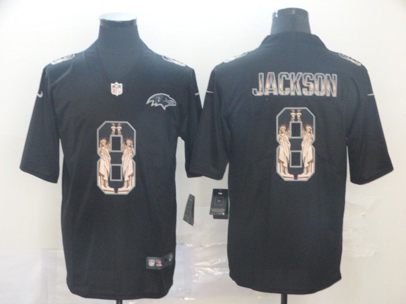 Men Baltimore Ravens #8 Jackson Black Nike Goddess fashion Edition NFL Jerseys